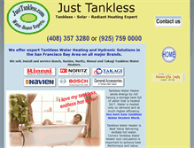 Tablet Screenshot of justtankless.com